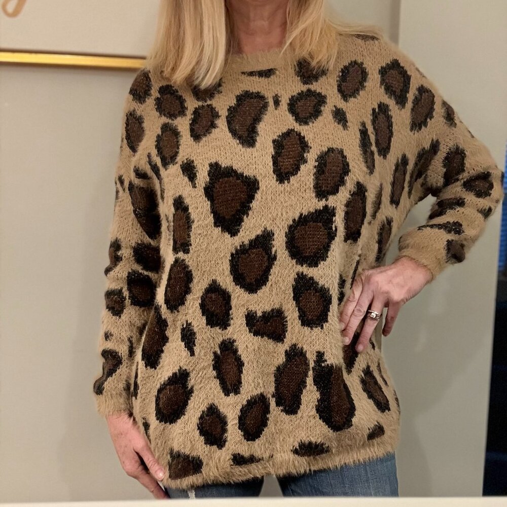 Leapord Print Long Sweater